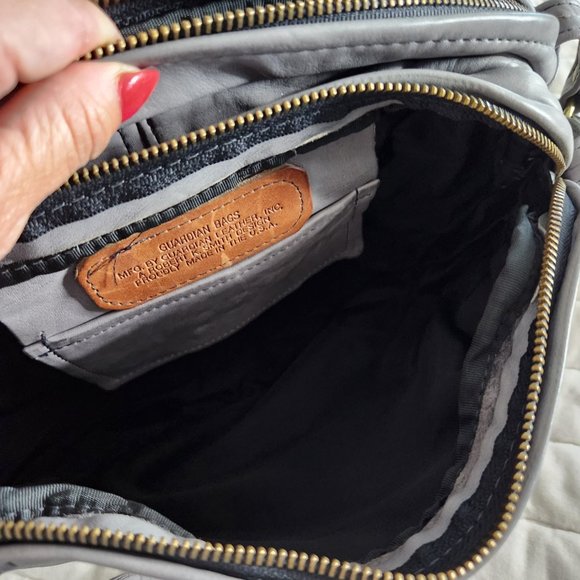 Guardian Gray Leather Crossbody Handbag - Picture 7 of 10